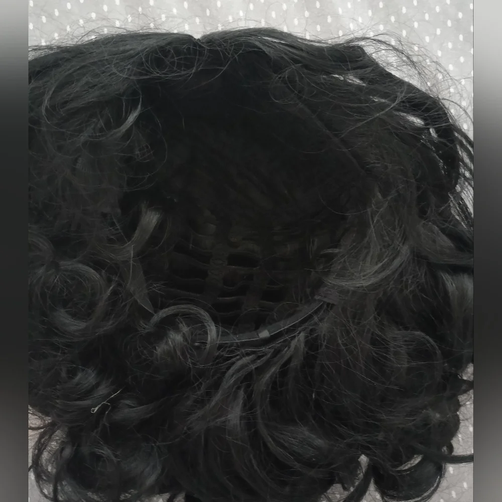 New Black Curly Bob Wig 12